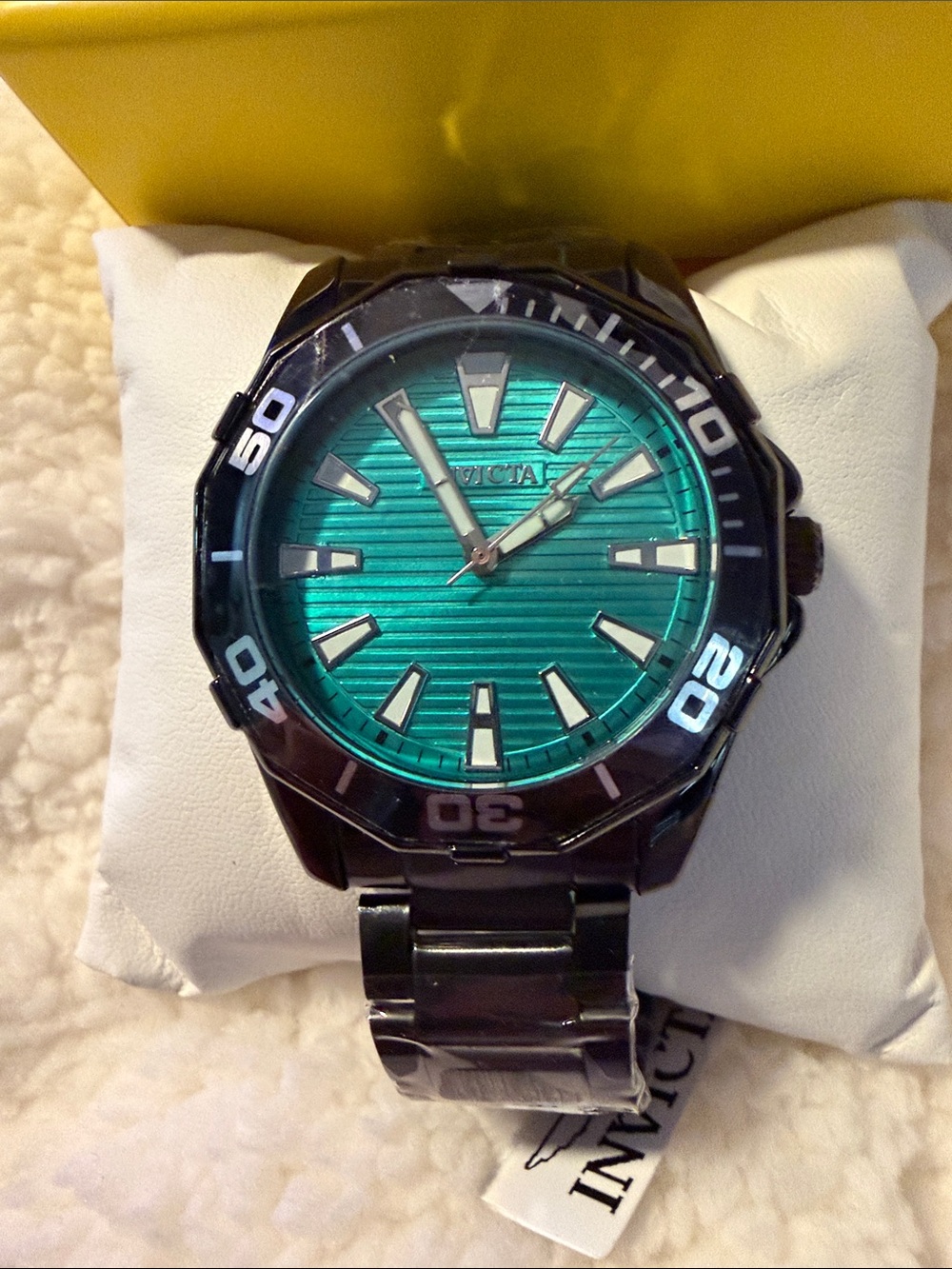 Invicta Pro Diver Black Bracelet Watch with Green Dial
